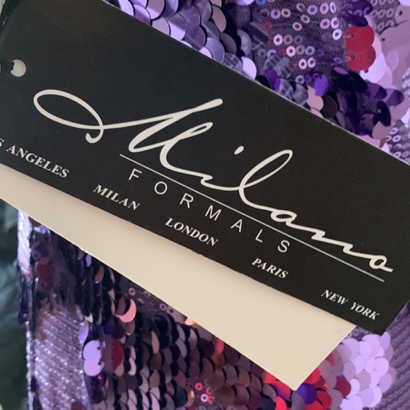 🎉MILANO🎉 - Purple Sequined One Shoulder Prom Dress 😍 - Picture 4 of 6